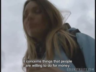 Czech stunner showing boobs for money