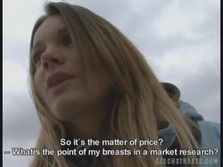 Czech stunner showing boobs for money