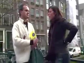 With his guide randy tourist visits a whore in Amsterdam