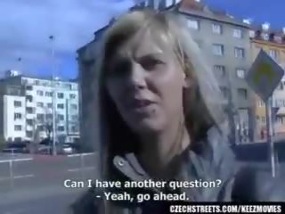 CZECH STREETS - Ilona takes cash for public x rated video