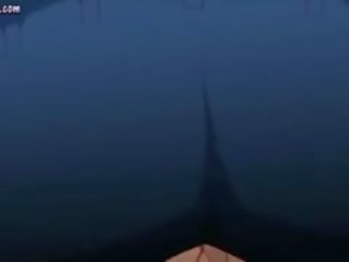 Gödek anime gets mouth filled by huge phallus