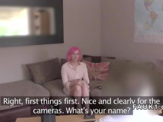 Pink haired brit silit nuthuki in casting