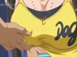 Busty Anime dirty film Slave Gets Nipples Pinched In Public